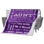 FILO ESTILO Aunt Gifts, Aunt Blanket, Gifts for Aunt from Niece or Nephew, Aunt Birthday Gifts, Tia Gifts, Auntie Gifts 60x50 Inches (Purple, Sherpa)