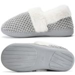 Slippers Women Full Slippers Ladies Memory Foam Slippers Winter Warm Home Slippers(Grey,3/4 UK)