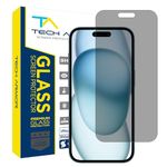 Tech Armor Privacy Screen Protector for iPhone 15 Plus 6.7 inch - Ballistic Tempered Glass, Anti-Spy, Case Friendly, Easy Installation, Bubble Free, Touch Support, 1 Pack