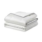 Silk Comforter, All Season Duvet Insert for Hot Sleepers, 100% Silk Fill with 100% Cotton Shell, Luxuriously Soft, Moisture-Wicking, Queen Size, Medium Silk Weight (Mirage White, Queen)