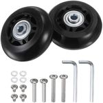 uxcell Replacement Luggage Wheels 60x24mm Suitcase Wheel Repair Kits Include 2 PU Bearing Wheels & Washers, Wrenches & Axle Screw for Trolley Bag, Inline Skate and Caster Board