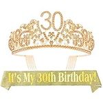 30th Birthday Tiara Sash, Large, alloy metal