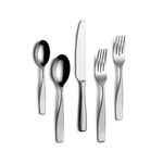 Mikasa 5100242 Satin Loft 45-Piece Stainless Steel Flatware Set, with Serveware, Service for 8