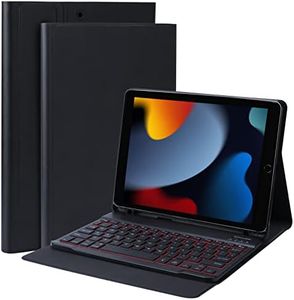 Custodia con Tastiera per iPad 10.2, Tastiera Italiano Bluetooth con 7 Colori Retroilluminati, Cover Sottile Leggera Wireless Staccabile Magnetica per 2021 iPad 9a/8a/7a, iPad Pro 10.5/iPad Air 3