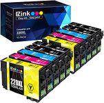 10 Pack E-Z Ink (TM Remanufactured Ink Cartridge Replacement for Epson 220 XL 220XL T220XL to use with WF-2760 WF-2750 WF-2630 WF-2650 WF-2660 XP-320 XP-420 424(4 Black, 2 Cyan, 2 Magenta, 2 Yellow)