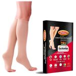 ONTEX Cotton Compression Stockings for Varicose Veins Class 2 | Compression Socks for Women & Men | Varicose Vein Stockings | vericose socks for women | Knee Length - LARGE