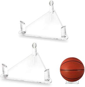 Tasybox Acrylic Ball Stand Holder, Sports Ball Storage Display Rack for Basketball Football Volleyball Soccer Rugby Balls 2 Pack Clear