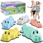 Kids Stepping Stones, 6PCs Balance River Stones, Crocodile-Shaped Sensory Toy with Anti-slip Edge, Indoor Outdoor Obstacle Courses Beam Game Toys