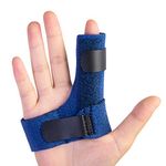 Sumifun Finger Brace for Hands, Finger Splints with 2 Gel Sleeves for Mallet Finger, Trigger Finger, Finger Supports with Built-in Aluminium Bar for Sprains, Pain Relief, Sports Injury, Blue