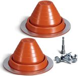 VIVIDA #3 Metal Roof Pipe Flashing Boot, Silicone Pipe Flashing Vent Boot, High Temp Flexible Roof Jack Pipe Boot for Pipe OD 1/4" to 5", Roofing Screws & Hex Socket Included, 2 Pack