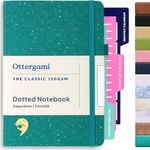 The Classic Bullet Dotted Journal, (Green Speckled), Hardcover Dotted Notebook A5 with 150gsm Thick Paper, Dot Grid Journaling Work Notebook with 192 pages & stencils kit, Journals for Women & Men