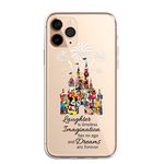 Cartoon Character Disney Fan Art Clear TPU Phone Cover Case for iPhone & Samsung iPhone 6 / Disney Castle Quote