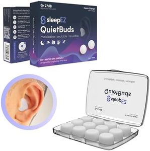 SleepEZ - Quietbuds - 12 Soft Silicon Wax Earplugs (6 Pairs) - Earplugs for Sleeping (White)