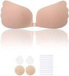 Lolaura Invisible Sticky Bra for Women, Strapless Adhesive Bra, Seamless Push up Lightweight, Ideal for Backless Dresses, Nude, 32-40A/D