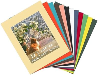 ZBEIVAN 12 Packs Mixed Colors 11x14 Picture Frame Mats for 8x10 Photos, Artworks and Prints, White Core Bevel Cut Frame Mattes