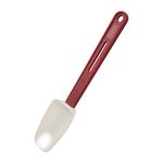 Vogue Heat Resistant Spatula Spoon for Cooking 255mm/10 inch, Red, Spoonula, Heat Resistant to 260°C, Stain Resistant, Non-Stick Cookware Compatible, Dishwasher Safe | L029, Brown