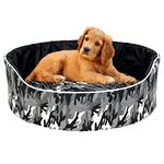 MS PET HOUSE Polycotton Dog Beds for Large Dogs, Round Washable Dog Bed Comfortable and Breathable Pet Sofa Warming Orthopedic Dog Bed for Large Dogs