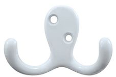 Liberty Hardware B46114Q-W-C5 Double Prong Robe Hook, White