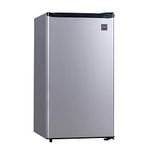 RCA RFR322 Mini Refrigerator, Compact Freezer Compartment, Adjustable Thermostat Control, Reversible Door, Ideal Fridge for Dorm, Office, Apartment, Platinum Stainless, 3.2 Cubic Feet