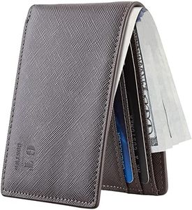 Gostwo Slim Wallet for Men Minimalist Leather ID Window Front Pocket Bifold Wallet