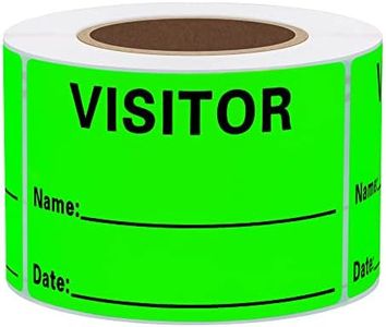 Hybsk Visitor Pass Stickers Fluorescent Green Visitor Name Identification Labels 2 x 3 inch Stickers 300 Labels Per Roll (Fluorescent Green)