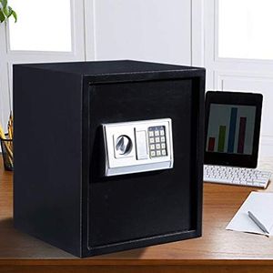 Traderight Cabinet Security Safe Box, Hotel Safe Box, Digital Safe Electronic Security Box Home Office Money Safe Box with Digital Keypad Cash Lock Deposit Password with 2 Emergency Keys(50L, Black)