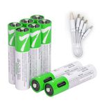 USB AAA Lithium ion Rechargeable Battery, 1.5V 750mWh Rechargeable AAA Battery, 1 H Fast Charge, 1200 Cycle with Type C Port Cable, Constant Output,8-Pack