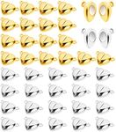 Thinp 40 Pieces Magnetic Necklace Clasps and Closures, Heart Shaped Magnetic Clasps for Jewelry Making Bracelet Clasps and Closures for DIY Bracelet Necklace Jewelry Accessories(Gold, Silver)