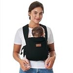 Momcozy Newborn Carrier WeeSnug- Lightweight and Cozy Comfort for 3.2-11.3kg, Ergonomic Cross-Back Support, Effortless to Put On, Hands-Free Baby Carrier with Lumbar Support, Black