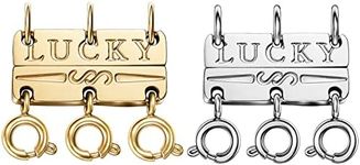 OHINGLT Lucky Necklace Layering Clasps Separator for Stackable Necklaces Chains,18K Gold and Silver Plated Multiple Necklace Clasps and Closures for Women