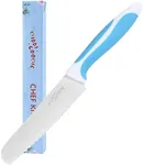 Kiddi Cookie Serrated Bread Knife - 6" Stainless Steel Kitchen Knife for Tomato and Lettuce - Blue