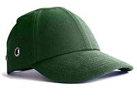 Safety Baseball Cap Hard Hat Bump Cap Vented Velcro Fastening Adjustable (Green)