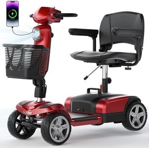 iScooter Mobility Scooter, Electric Wheelchair Device, 4 Wheel Mobility Scooter for Adults, with LED Headlight, Basket, Cup Holder, Back-Up Alarm Bell, Detachable, Lightweight and Convenient, X-03