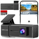 Dash Cam WiFi 2.5K Dashcam, E-YEEGER Front Dash Camera for Cars, Mini Dashcams with App, Night Vision, G-Sensor, Loop Recording, 24H Parking Mode, Free 32G SD Card, Support 256GB Max