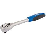 Draper 16429 Reversible Soft Grip Ratchets, 1/2" Square Drive, 72 Tooth, 5cm x 4.2cm x 26cm, Blue