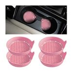 XINLIYA 4PCS Bling Car Cup Holder Coaster, Universal Crystal Rhinestone Anti-Slip Cup Holder Insert Coaster, Waterproof Round Shape Auto Drink Mat, Vehicle Interior Accessories for SUV Truck (Pink)