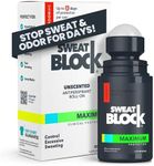 SweatBlock Antiperspirant Roll On | Maximum Clinical Strength Antiperspirant for Women & Men perfect for Hyperhidrosis, Excessive Sweat, & Odor | Block Sweat for Days Per Use | 1.2 FL OZ