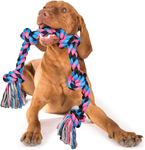 Extra Large Dog Toys Rope for Aggressive Chewers - 5 Knot Tough Rope Chew Toys for Large Dogs, Indestructible Cotton Rope for Large and Medium Breed Dog Tug of War Dog Toy Teeth Cleaning