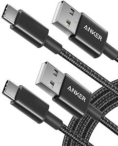 Anker USB C Cable, [2-Pack, 6ft] USB A to USB C Charger Cable, Premium Nylon USB A to Type C Charger Cable Fast Charging for Samsung Galaxy S10 S10+ / Note 9, LG V30 and More (USB 2.0, Black)