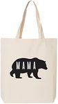 Mama Bear Mothers Day Tote Bag Reuseable Printed Canvas Gift Bag For Mom