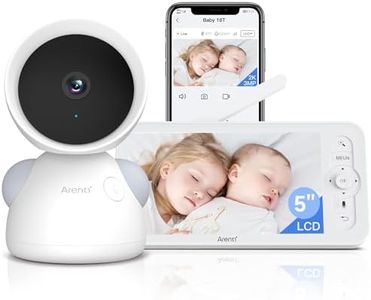 ARENTI Babyphone Caméra 2K 3MP, 5" Moniteur, Caméra Surveillance Bébé WiFi, Détection Intelligente, Audio Bidirectionnel, Vision Nocturne, Veilleuse, Berceuses, Détection de la Température/l'Humidité