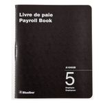 Blueline Payroll Book, Twin-Wire Binding, Book for 5 Employees, 12-Inch x 10-Inch, Bilingual Quebec, Black (A1005B)