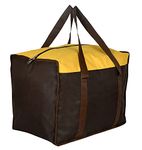 Kuber Industries Medium Size Water Resistant Foldable Reusable Shopping Bag, Grocery Bag, Large Storage Bin Tote Bag for Clothes,Toys,Shoes and Picnic-Pack of 2 (Brown & Yellow)