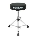 SONICAKE Heavy Duty Drum Throne Height Adjustable Padded Stool Double Braced Anti-Slip Feet Swivel Drum Stool for Drummers and Guitar Players