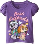 Paw Patrol Little Girls' Toddler Short Sleeve T-Shirt, Grape Violet, 4T