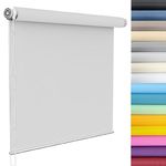 Blackout Fabric Roller Blinds 45 x 160 cm UV Protection Thermal Properties Premium Fabric Straight Edge Dim-Out Roller Blind Easy Fit Roller Blinds for Bathroom,The Office, White