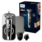 Philips - SP9863/14 - Series 9000 Prestige Electric Shaver with Charging Area Qi + Facial Cleansing Brush + Trimmer for Smartclick (French & Italian Version)