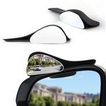 LivTee Blind Spot Mirror with Side Mirror Rain Guard, Carbon Fiber 2-in-1 Side Mirror Covers Kit with Wide Angle Adjustable Stick for Cars SUV and Trucks, Pack of 2