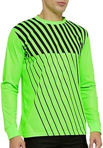 TOPTIE Long Sleeve Soccer Goalkeeper Jersey with Sponge Protector for Adult Youth, Arm Padded Goalie Shirt-M