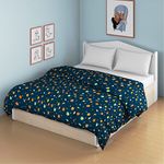 Smartsters Double Bed Reversible Dohar/AC Blanket for Kids | 100% Bamboo Cotton| 110 GSM Cotton Flannel Layer | Space Design | Astronaut| 90 x 108 inches | Dark Blue